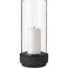 Svietnik na kónickú sviečku HURRICANE 24 cm, čierna farba, kamenina, Stelton