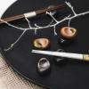 Chopstics rest pebble MATT BLACK, porcelán, MIJ