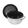 Kastról COCOTTE 26 cm, hrubý, biely, liatinový, Staub