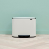 Pedálový odpadkový kôš BO 3 x 11 l, biela, Brabantia