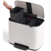 Pedálový odpadkový kôš BO 3 x 11 l, biela, Brabantia