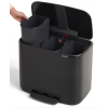 Pedálový odpadkový kôš BO 3 x 11 l, čierna, Brabantia