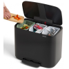 Pedálový odpadkový kôš BO 3 x 11 l, čierna, Brabantia