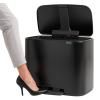 Pedálový odpadkový kôš BO 3 x 11 l, čierna, Brabantia