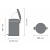 Pedálový odpadkový kôš NEWICON 20 l, biela, Brabantia