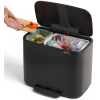 Pedálový odpadkový kôš BO 11 + 23 l, matná čierna, Brabantia