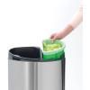 Dotykový odpadkový kôš TOUCH BIN NEW 23 + 10 l, matná oceľ, Brabantia
