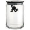 Dóza na potraviny GIANNI 900 ml, čierne viečko, sklo, Alessi