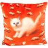 Dekoračný vankúš TOILETPAPER KITTEN 50 x 50 cm, červená, Seletti