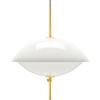 Závesná lampa CLAM 55 cm, biela/mosadz, Fritz Hansen