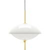 Závesná lampa CLAM 44 cm, biela/mosadz, Fritz Hansen