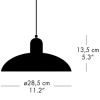 Závesná lampa KAISER IDELL 28 cm, čierna, Fritz Hansen