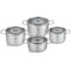 Súprava hrncov PURE, sklenené pokrievka na hrniec, sada 4 ks, nerez, Fissler