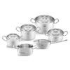 Sada hrncov ORIGINAL PROFI, 6 ks, strieborná farba, nerezová oceľ, Fissler