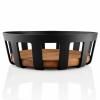 Košík na pečivo NORDIC KITCHEN 22 x 7 cm, čierna, plast/bambus, Eva Trio